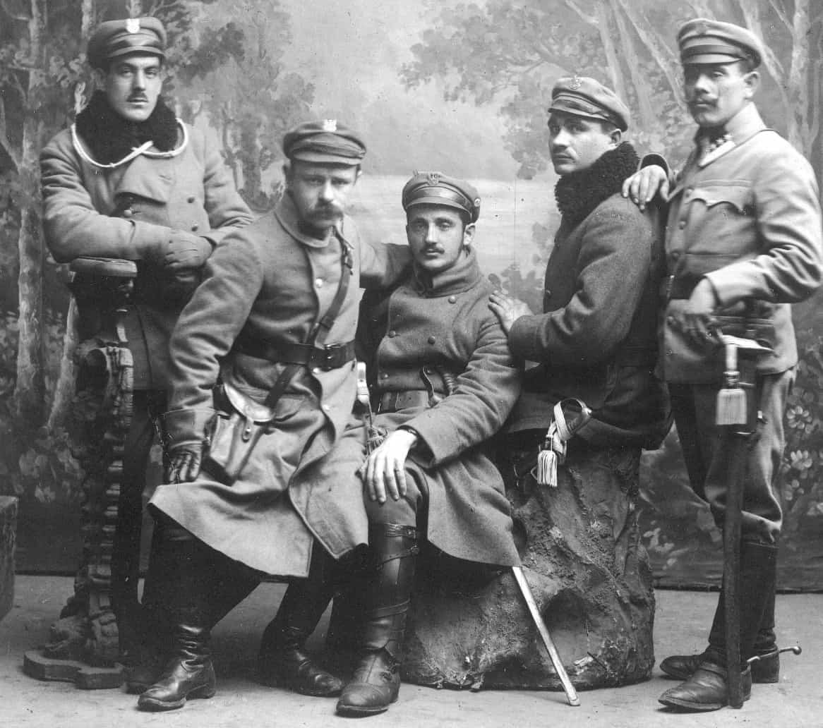 Legioniści I Brygady (czerwiec 1916). Ze zbiorów Narodowego Archiwum Cyfrowego