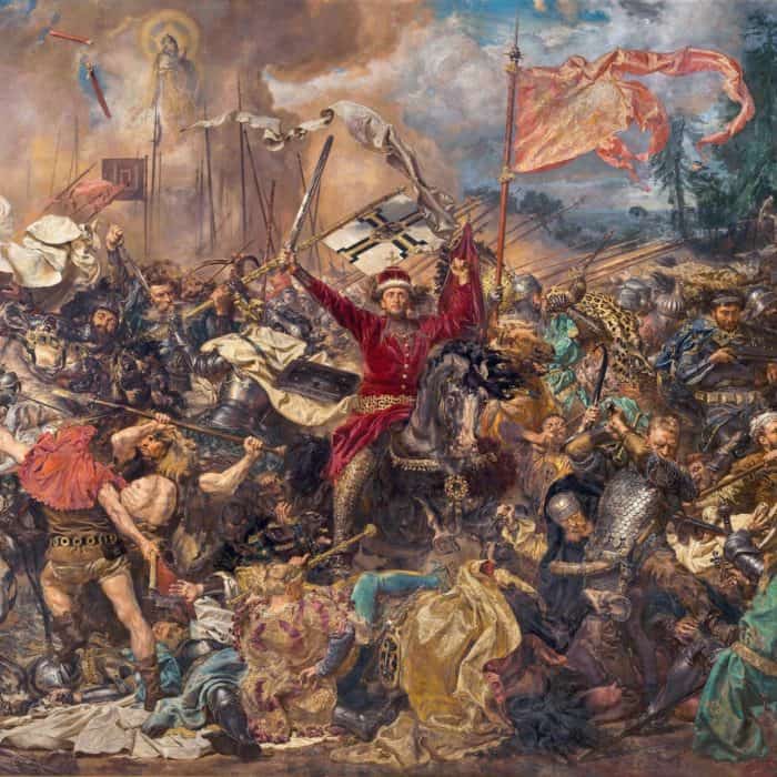 ilustracja do utworu Bogurodzica Bitwa pod grunwaldem obraz Jan Matejko