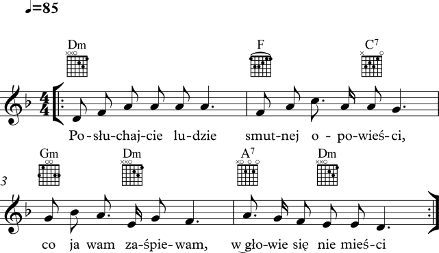 Trzynastego grudnia nuty i akordy gitarowe