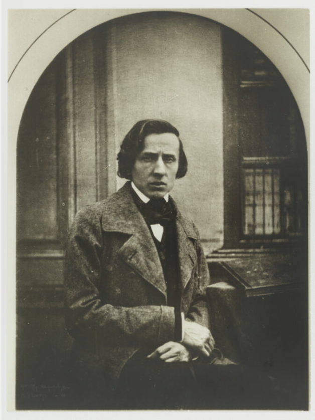 Fotografia Fryderyka Chopina autorstwa Louisa-Auguste'a Bissona, 1849. Źródło: Polona