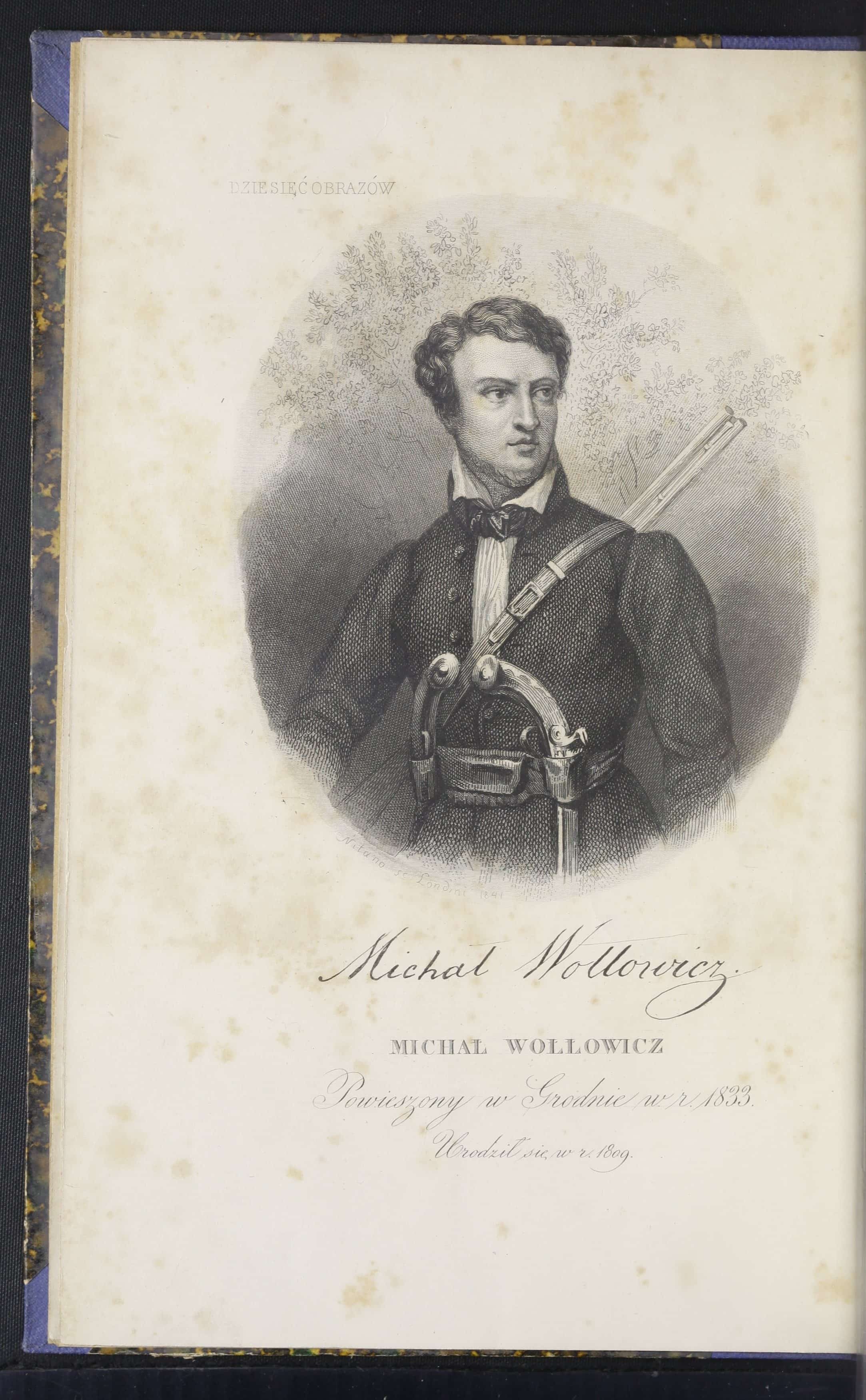 Michał Wołłowicz. Grafika z poematu Dziesięć obrazów. Paryż 1841. Źródło: Polona