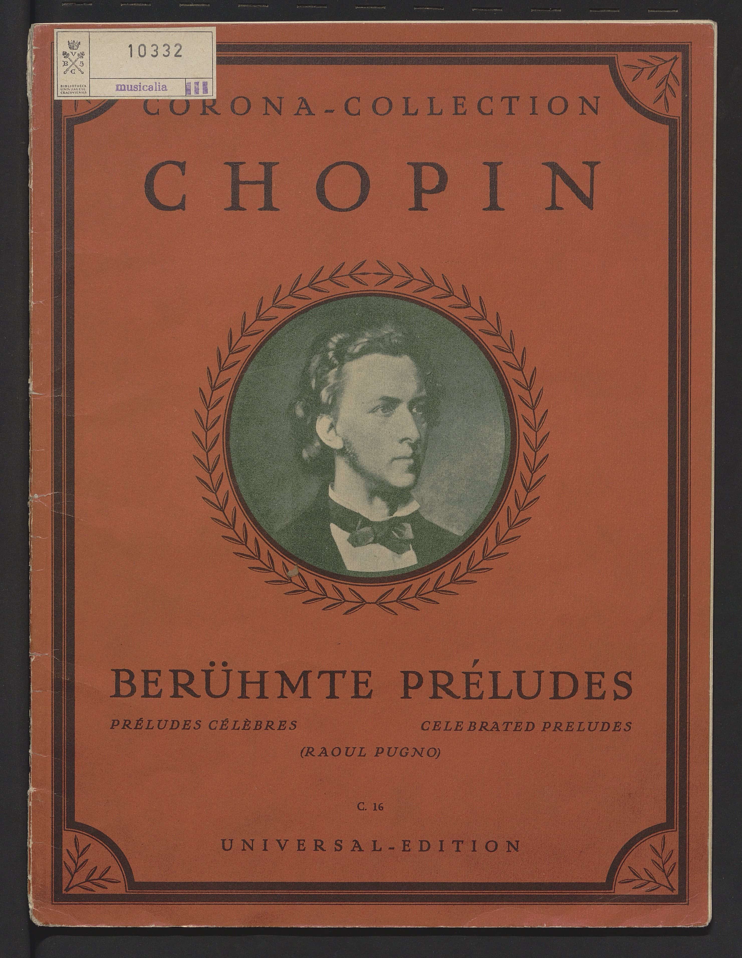 Słynne preludia Fryderyka Chopina wydane w Wiedniu przez Universal Edition, ca 1900. Źródło: Polona
