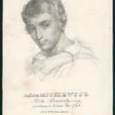 Portret Adama Mickiewicza. Litografia (ok. 1828 r.). Źródło: Polona