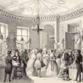 Bazar polski w Paryżu. Ryt. J. Lewicki (1844). Źródło: Polona