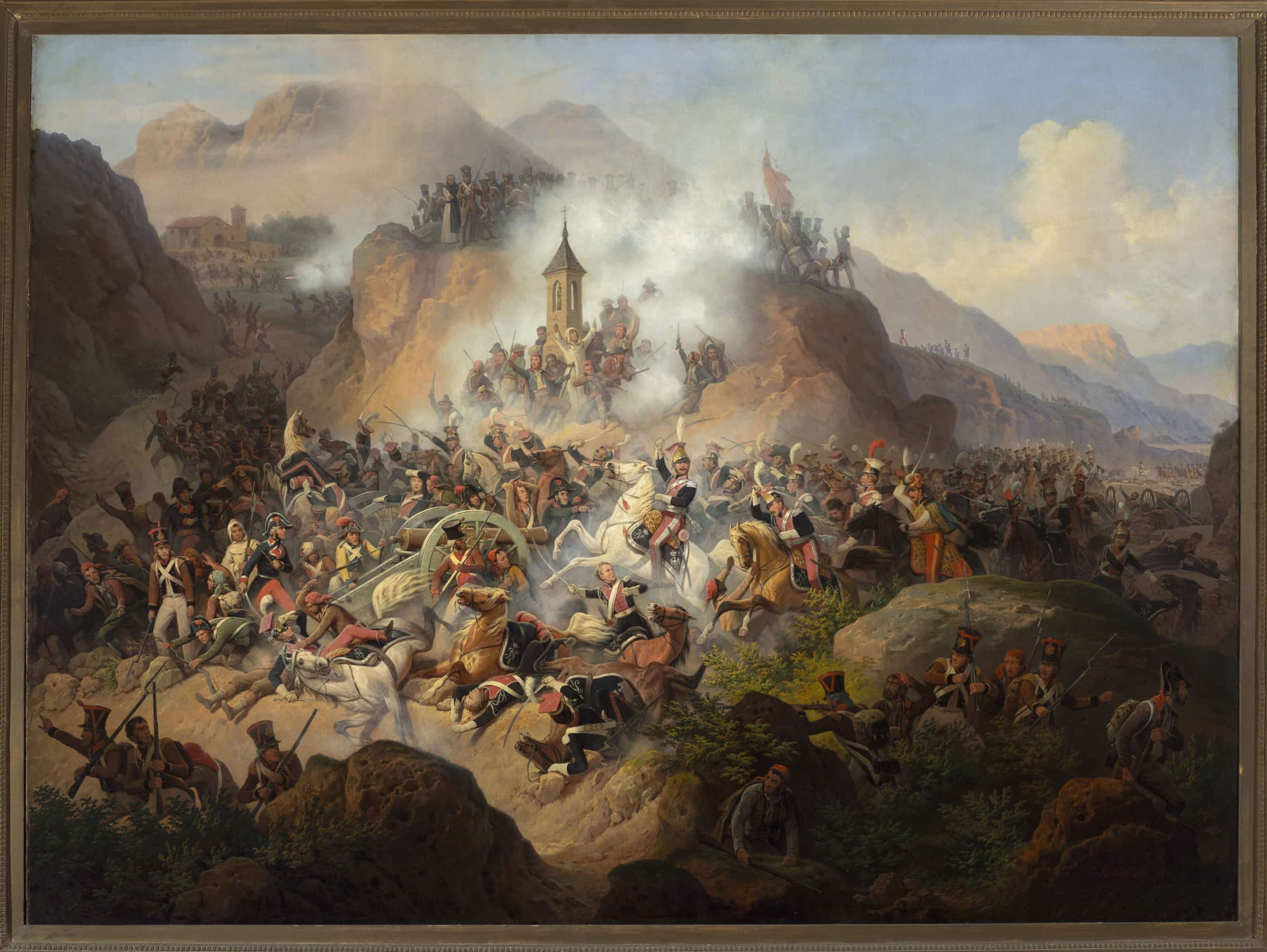 Bitwa pod Somosierrą. Obraz autorstwa Januarego Suchodolskiego (1860 r.). Źródło: Muzeum Narodowe w Warszawie