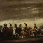 Defilada przed Napoleonem. Obraz autorstwa Piotra Michałowskiego (ok. 1837 r.). Źródło: Muzeum Narodowe w Warszawie