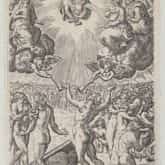 Sąd ostateczny. Miedzioryt autorstwa Johana Wierixa (1618 r.). Źródło: Polona