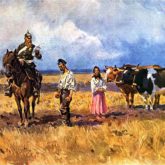 As deportações prussianas. Pintura de Wojciech Kossak, 1909.