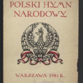 Gravura musical "Hino Nacional Polonês" de 1921, com a publicação da letra da canção e a partitura. Fonte: Polona