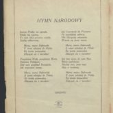 Gravura musical "Hino Nacional Polonês" de 1921, com a publicação da letra da canção e a partitura. Fonte: Polona