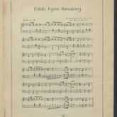 Gravura musical "Hino Nacional Polonês" de 1921, com a publicação da letra da canção e a partitura. Fonte: Polona