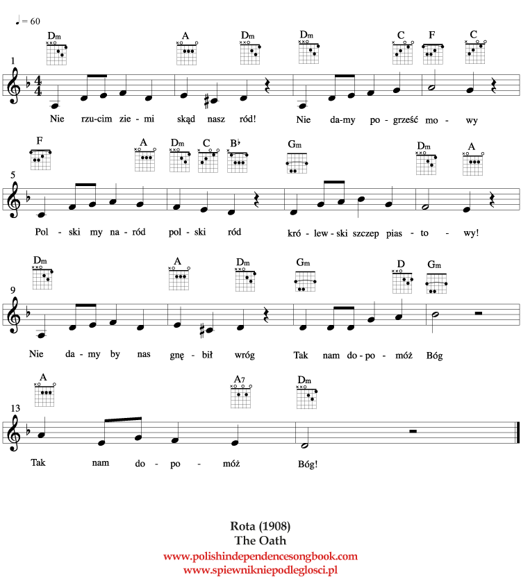 Rota the Oath lead sheet and chords