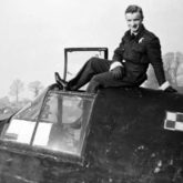 Second Lieutenant, Pilot Grzegorz Bukowiecki from 307 Squadron on a Beaufighter VIF. Exeter, second half of 1942