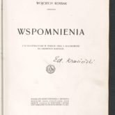 Title page of Wojciech Kossak's „Memoirs” („Wspomnienia”) with 92 illustrations and references to Somosierra. Source: Polona
