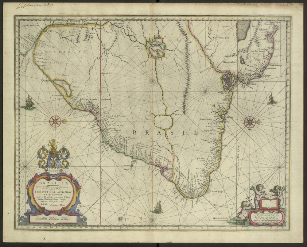 Mapa Brazylii z 1667 roku. Źródło: Polona