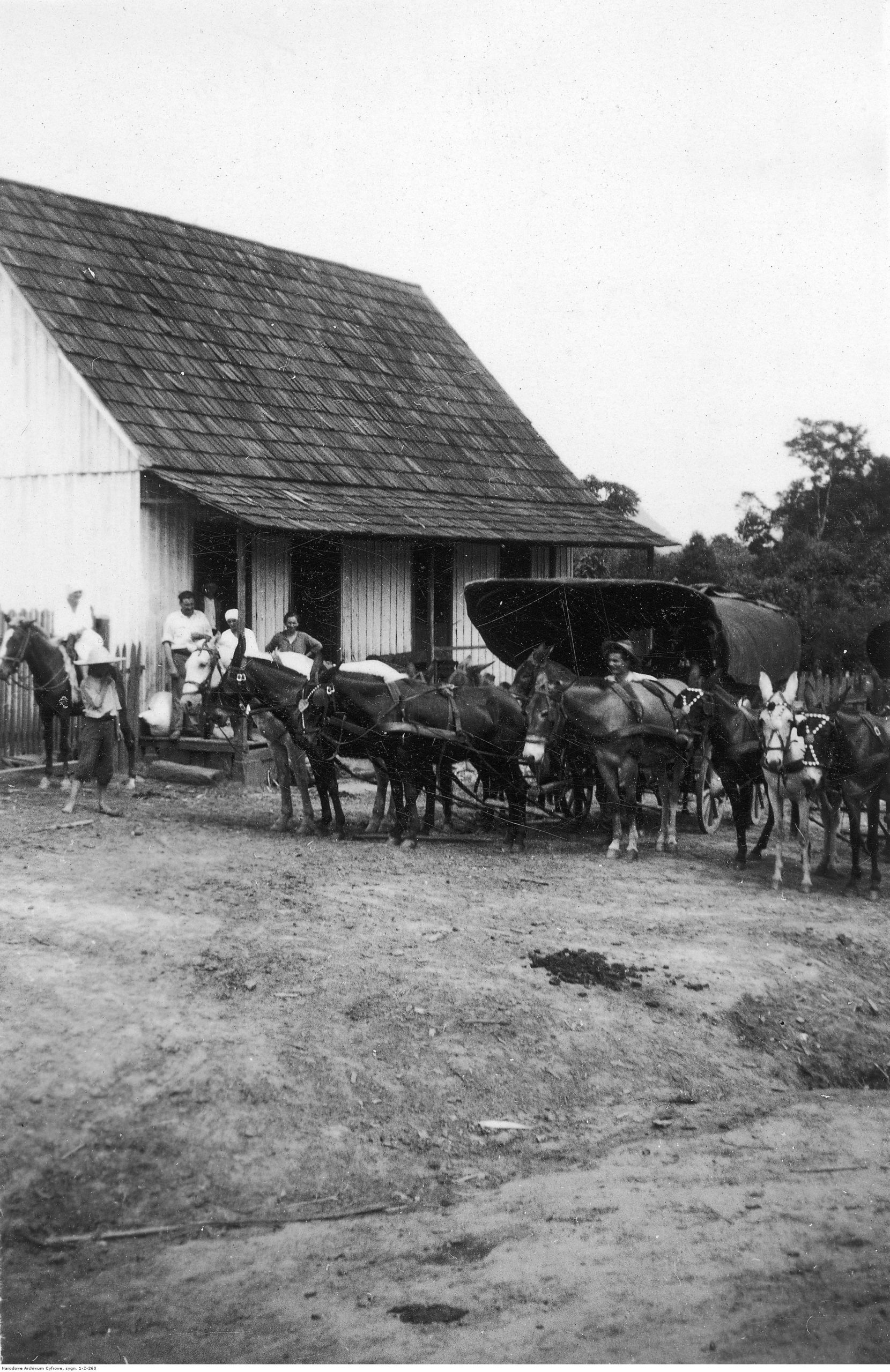 Sklep w polskiej osadzie Hervalsinho w stanie Parana w Brazylii (ok. 1920). Źródło: NAC