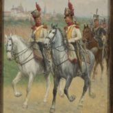 Trompetistas do segundo regimento de lanceiros. Pintura de Jan Chełmoński (início do século XX). Fonte: Museu Nacional de Varsóvia