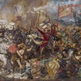 Bitwa pod Grunwaldem. Obraz autorstwa Jana Matejko datowany na 1878. Źródło: Zbiory cyfrowe Muzeum Narodowe w Warszawie