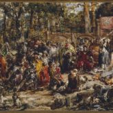 Chrzest Litwy, z cyklu "Dzieje Cywilizacji w Polsce". Obraz Jana Matejki z 1888 r. Źródło: Zbiory cyfrowe Muzeum Narodowe w Warszawie